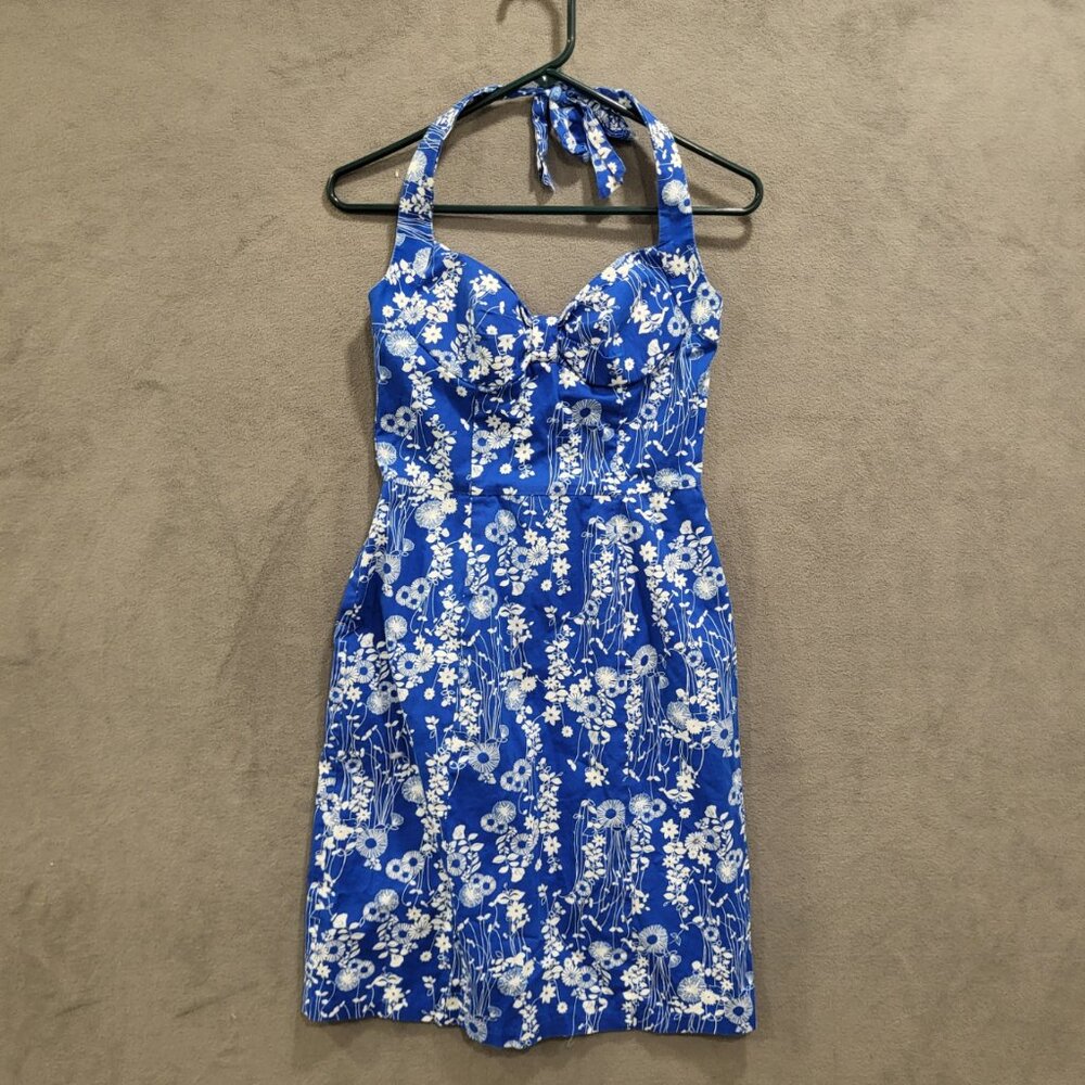 Ruby Rox Halter Dress Women's Size 5 floral Midi‎ Rockabilly Pin Up Y2K